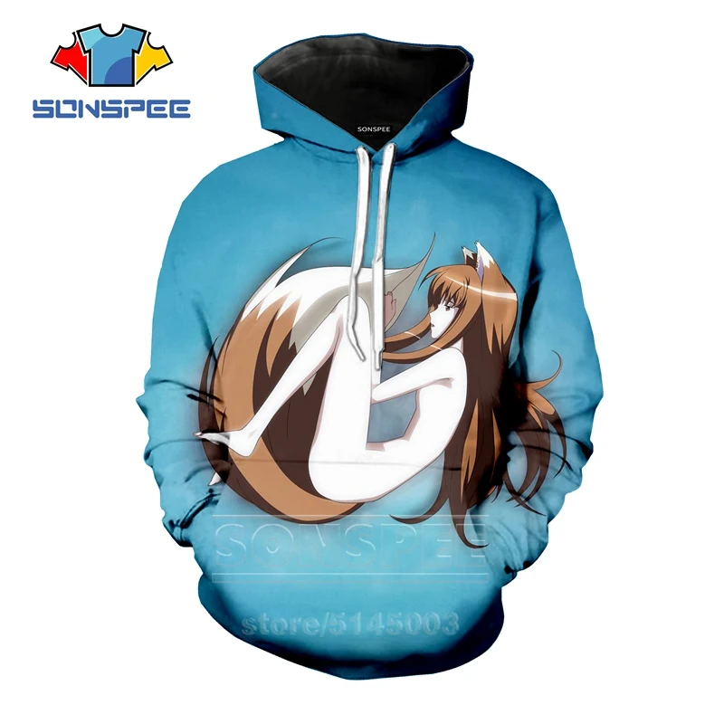 Spice and Wolf толстовки 3D принт для мужчин и женщин Аниме Толстовка мода с длинным рукавом хип хоп Уличная Топы пуловер с круглым вырезом C109-03