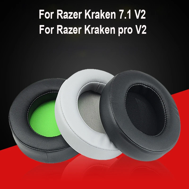 2pair Replacement Earpads Foam Ear Pads Cushions For Razer Kraken 7 1 Chroma V2 Gaming Headphone