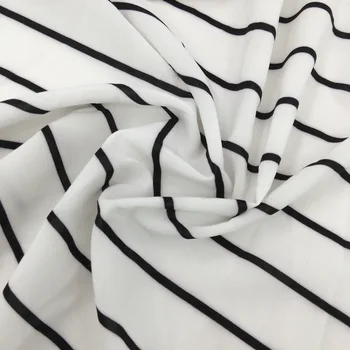 

150cm * 100cm2020 New Woven Printing 0.4 * 2.5 Striped Prints Fabric Elastic Comfortable Soft Women 's Shirt Lining
