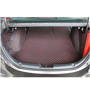

High quality mats! Full set car trunk mats for Mazda 3 2018-2014 sedan waterproof cargo liner mats boot carpets for Mazda 3 2016