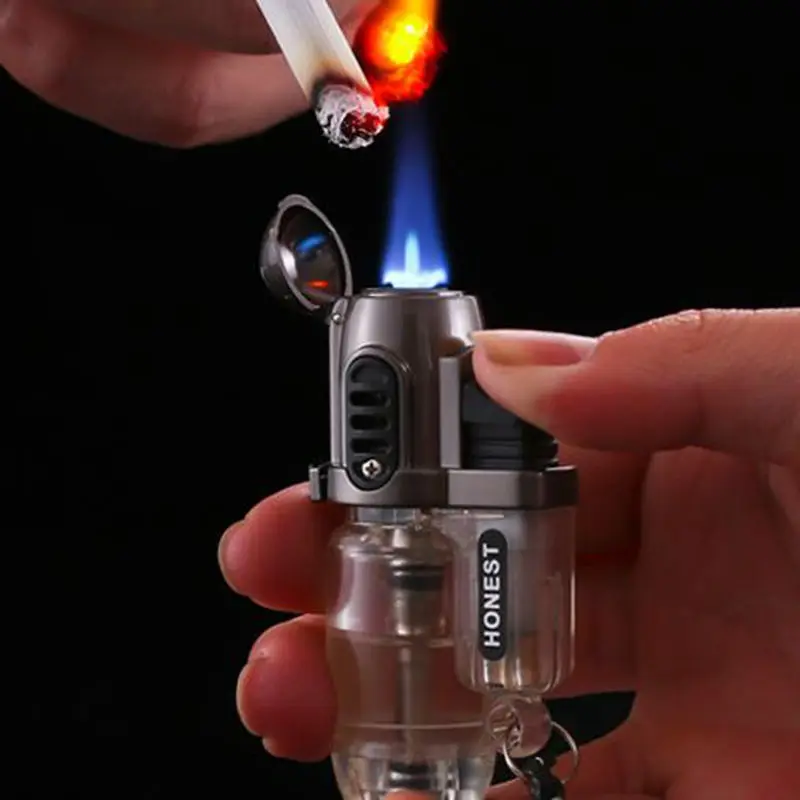 Ремешок портативная сигарная Бутановая Зажигалка Ветрозащитная сигарета легче, чем газ-бутан легкие металлические зажигалки фонарь маленький распылитель
