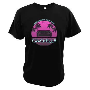 

Couchella 2020 Quarantine And Chill Festival T Shirt Olive Tree Sofa Daily Life Casual 100% Cotton T-shirt