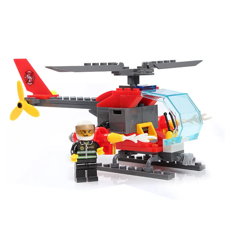 

KAZI Firefighting Series Firefighting Helicopter 8056 Educational Assembled Children Building Blocks Toy