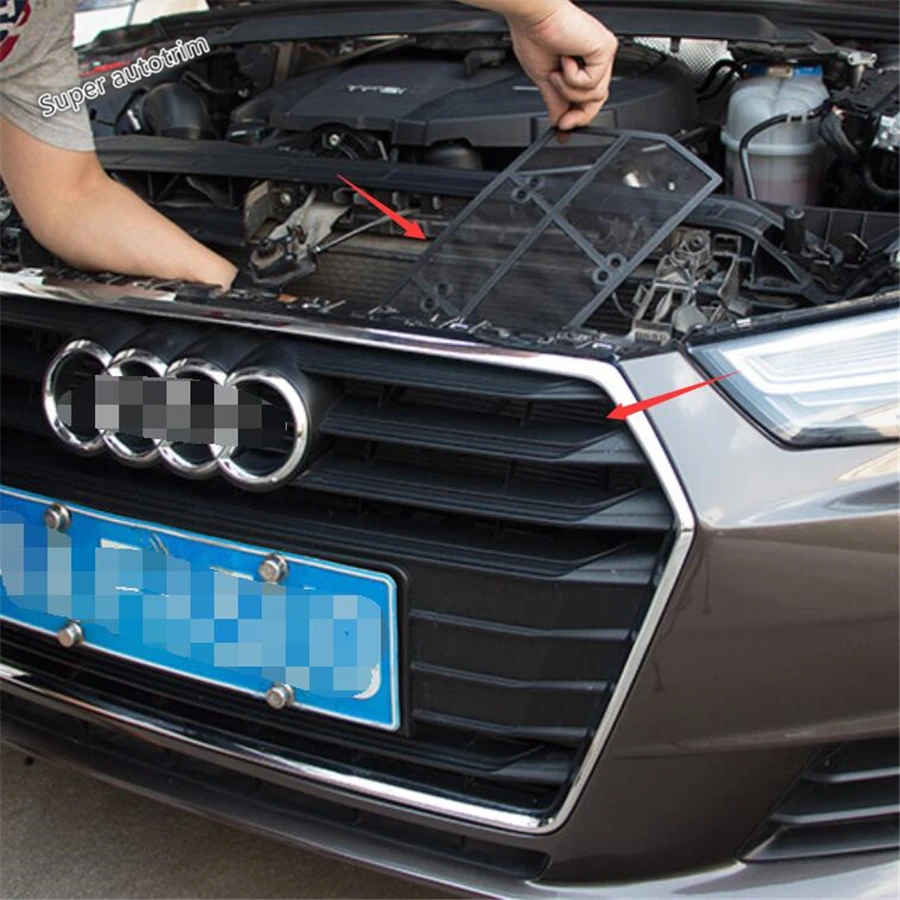 Передняя решетка Lapetus, сетчатая сетка, Формовочная крышка, подходит для Audi A4 B9, аксессуары для экстерьера