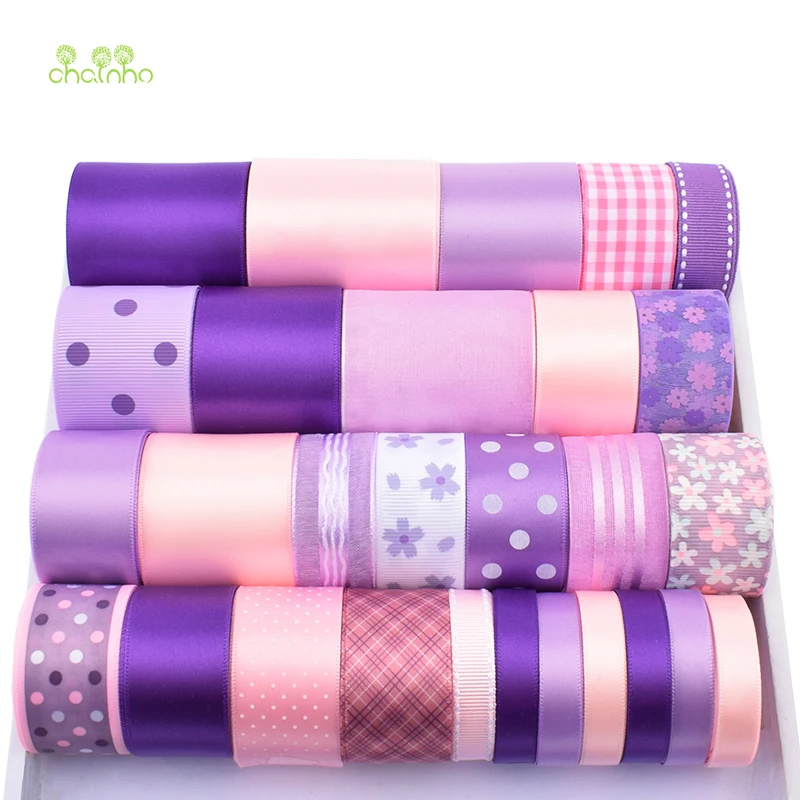 

High quality,Mix 28 Designs,Purple Ribbon Set For DIY Handmade Gift&Craft Packing,Hair Ornament Accessory,Package 28Yard,HB103