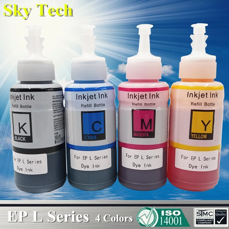 KCMY--4 Colors Баночка с чернилами для принтера Epson L серии принтер для L100 L110 L200 L210 L300 L350 L355 L550 L555 L800 L801 и т. д - Цвет: KCMY--4 Colors