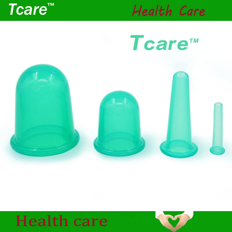 Tcare 4 шт./компл. силиконовые вакуумные чашки для тела массажные чашечки шеи лица