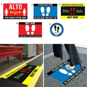 

Social Distancing Floor Decals Only 6 Feet Apart Anti-Slip Safety Floor Sign Marker Keep Safe Distance Floor Sticker