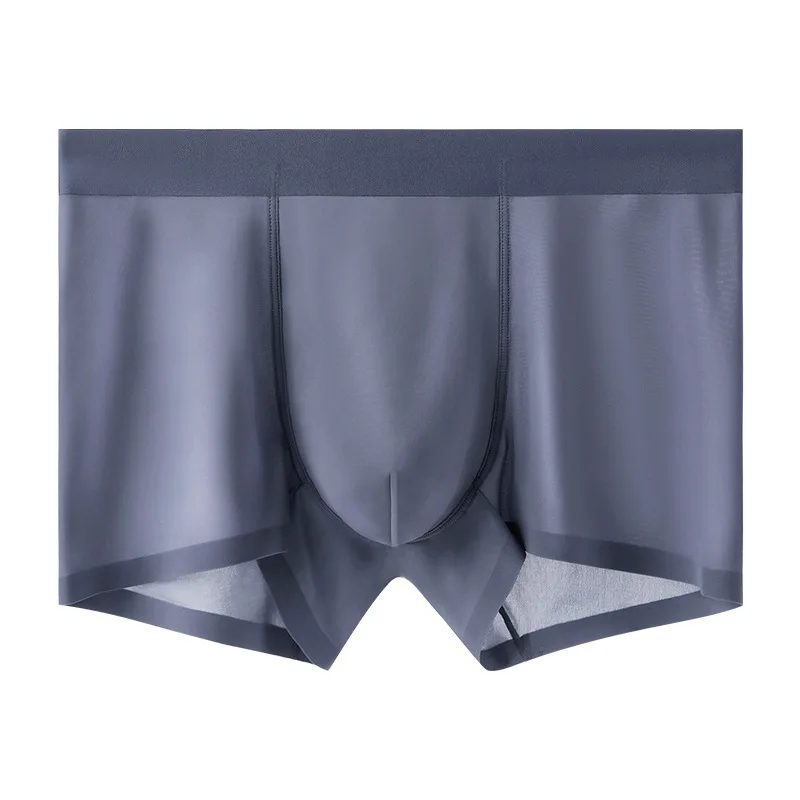 New high end men's ice silk flat angle middle waist traceless ultra