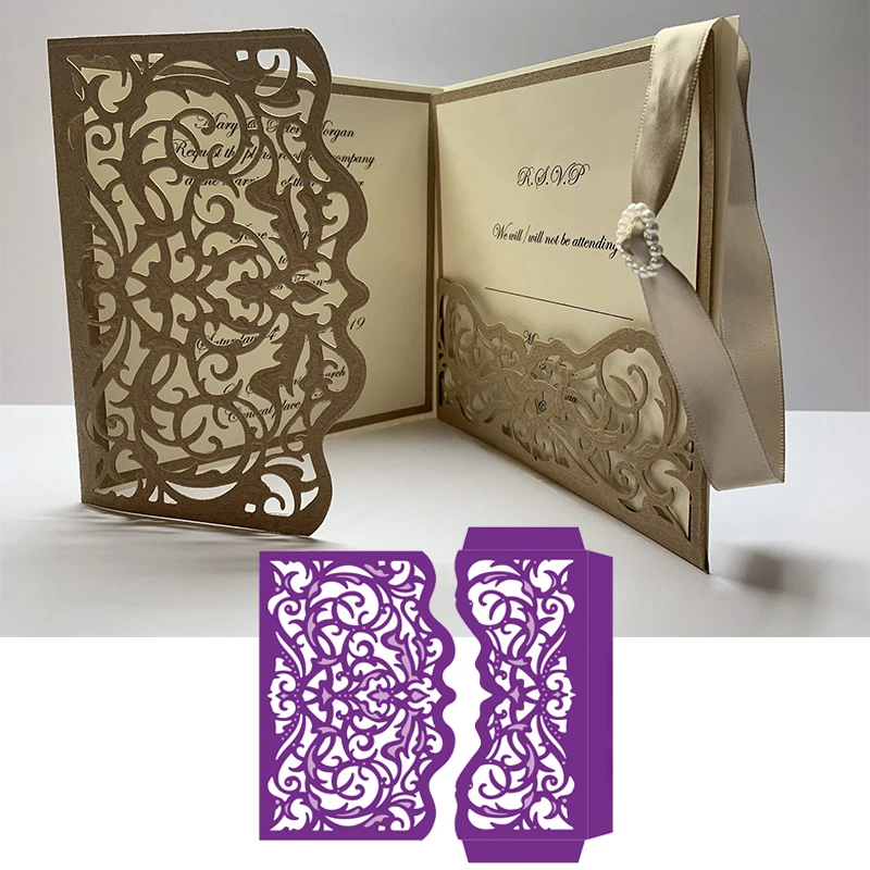 

2 Sets Lace Metal Cutting Dies Stencils for DIY Scrapbooking Photo Album Decorative Embossing Invitation Card Crafts Die Cut