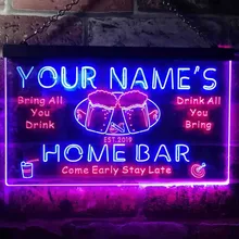 

Custom Neon Sign Light Personalized Your Name Theme Home Bar Beer Dual Color Decor LED Indoor Outdoor Party Signs Decoration