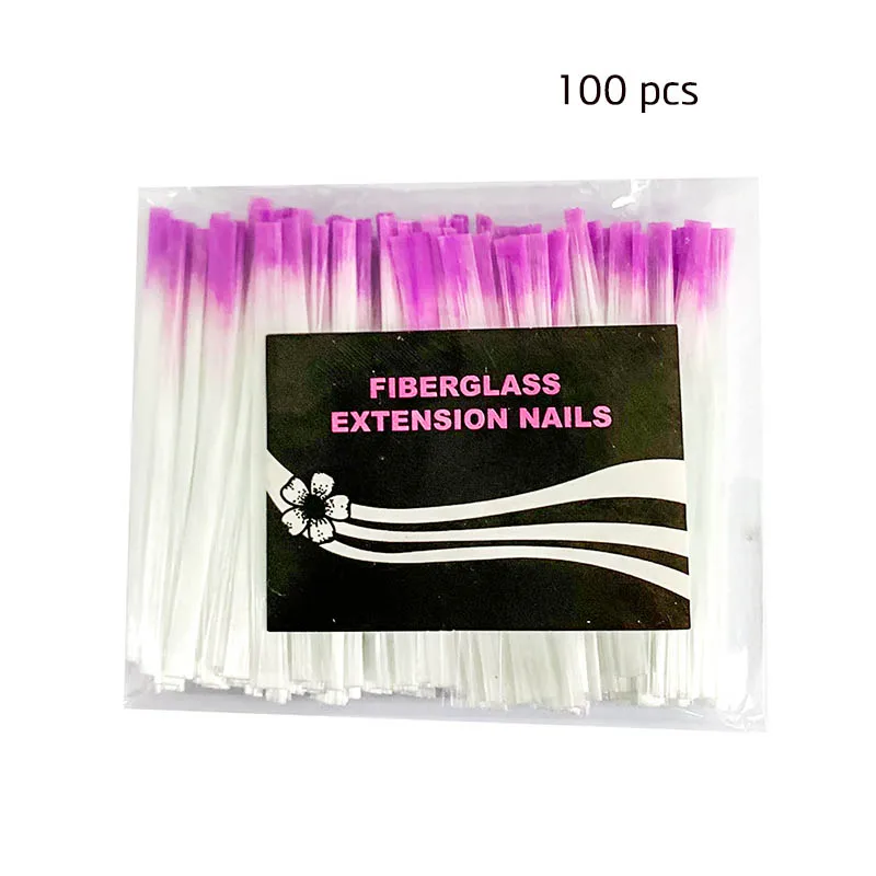 100 шт. волокно стекло для ногтей расширитель акриловый гвоздь Fibernails советы для наращивания ногтей маникюр салонный инструмент - Цвет: 100pcs