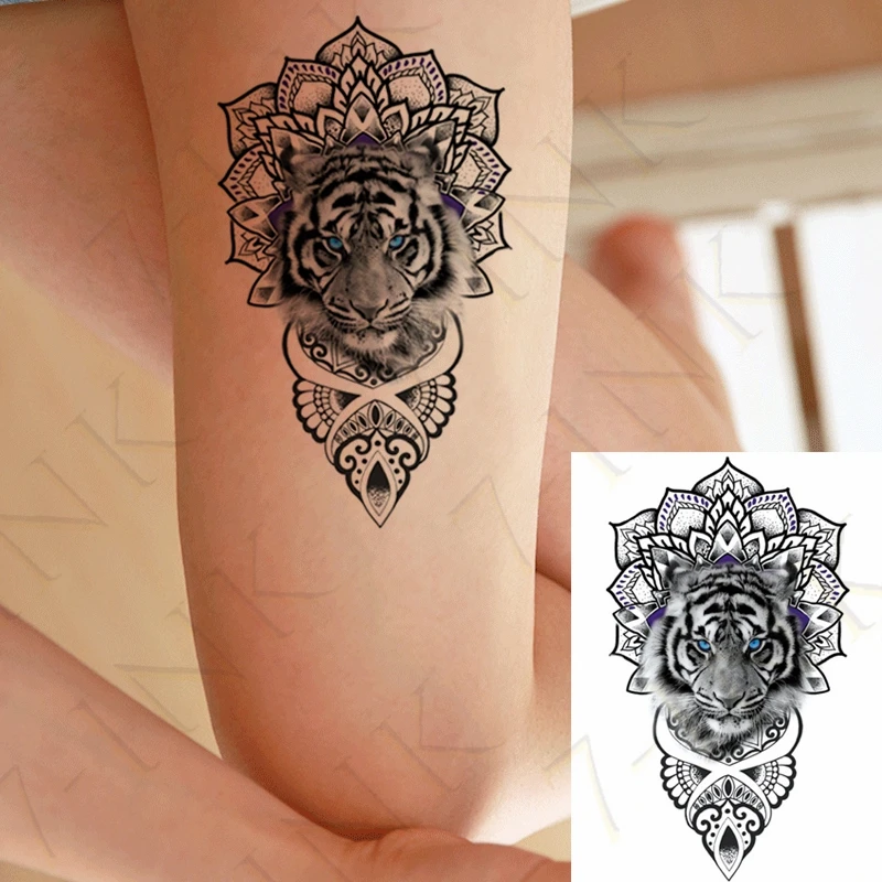 

Waterproof Temporary Tattoo Sticker Tiger Koi Fox Flower Totem Fake Tatto Flash Tatoo Back Leg Arm Art for Women Men