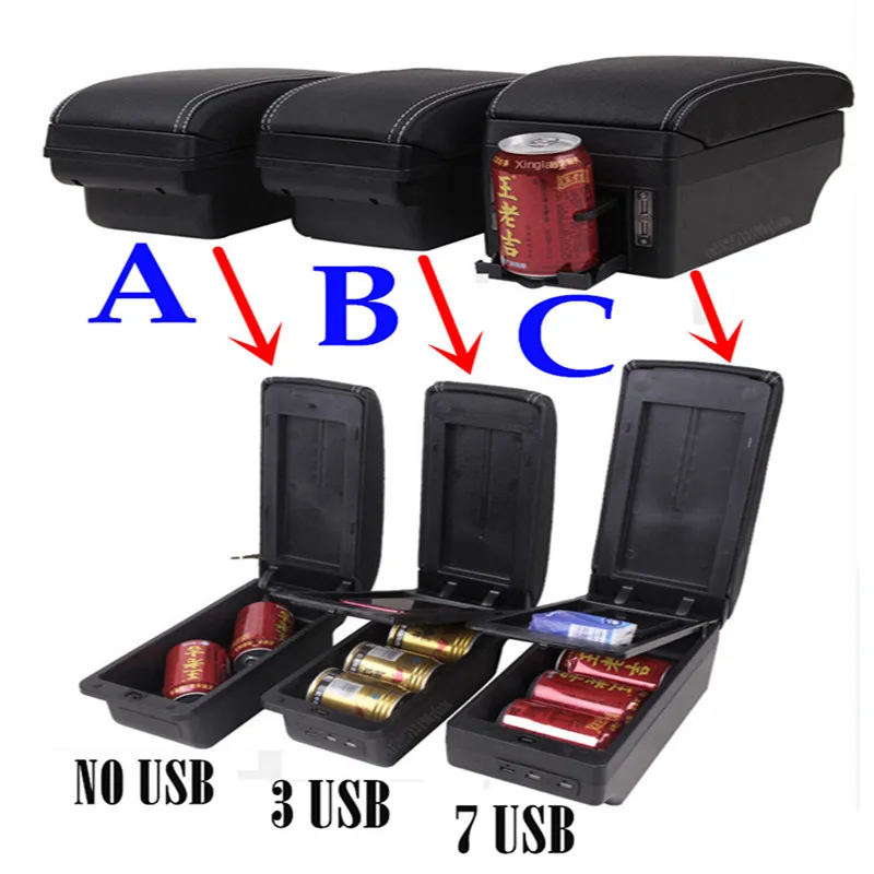 Accoudoir de voiture avec USB, boîte de rangement pour console, rénovation  intérieure, accessoires de voiture, volkMillenPolo 2022 - AliExpress