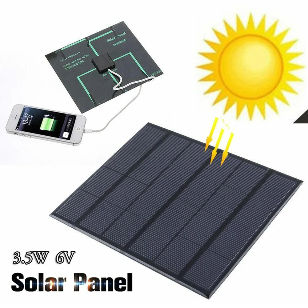 

Solar Panel System Charger 3.5W 6V Charging for Mobile Phone Power Bank Camping garden decoration _WK