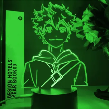 

Acrylic Led Night Light Anime Haikyuu Shoyo Hinata Figure for Kids Bedroom Decor Nightlight Cool Manga Gadget Child Table Lamp