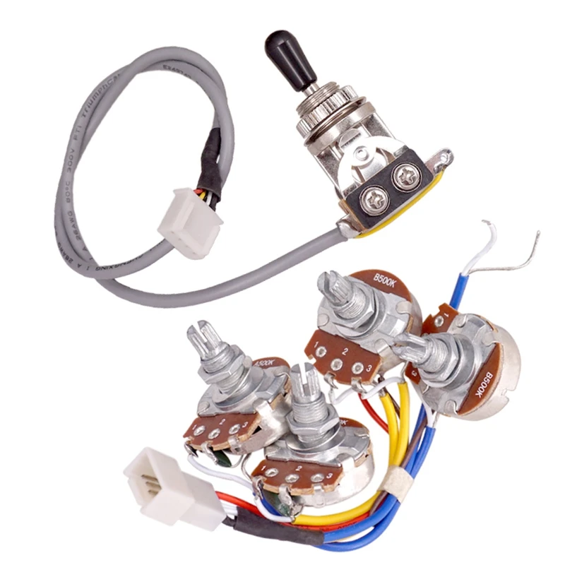 

Lp Electric Guitar Pickups Circuit Wiring Harness 2T2V 500K Pots 3 Way Switch For Gibson Les Paul Style Guitar