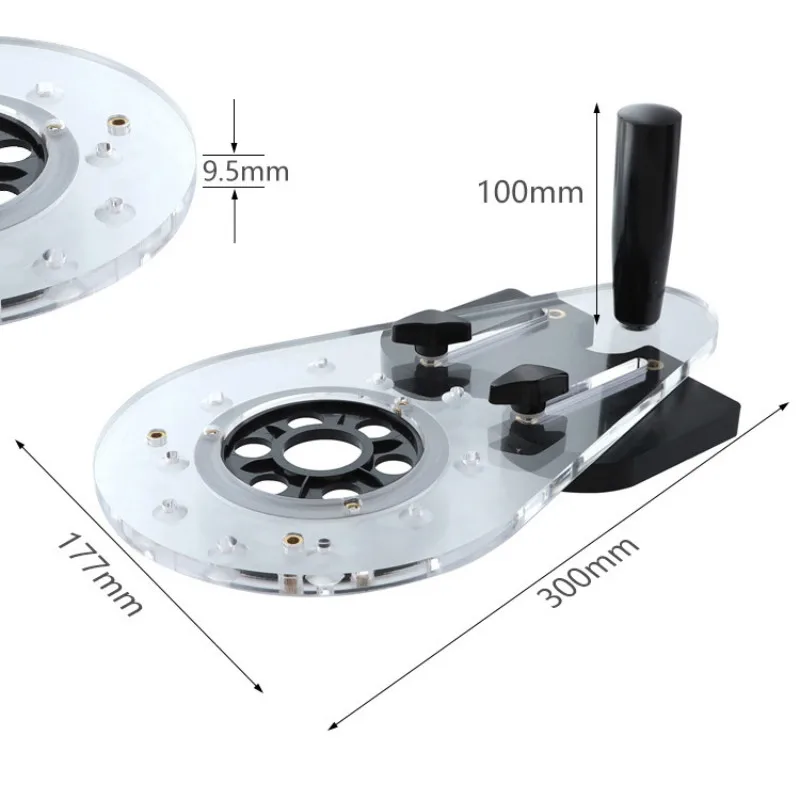 Universal Woodworking Milling Base Electric Engraving Trimming Machine Flip Board Bottom Plate Slotting Trimming Hole Locator