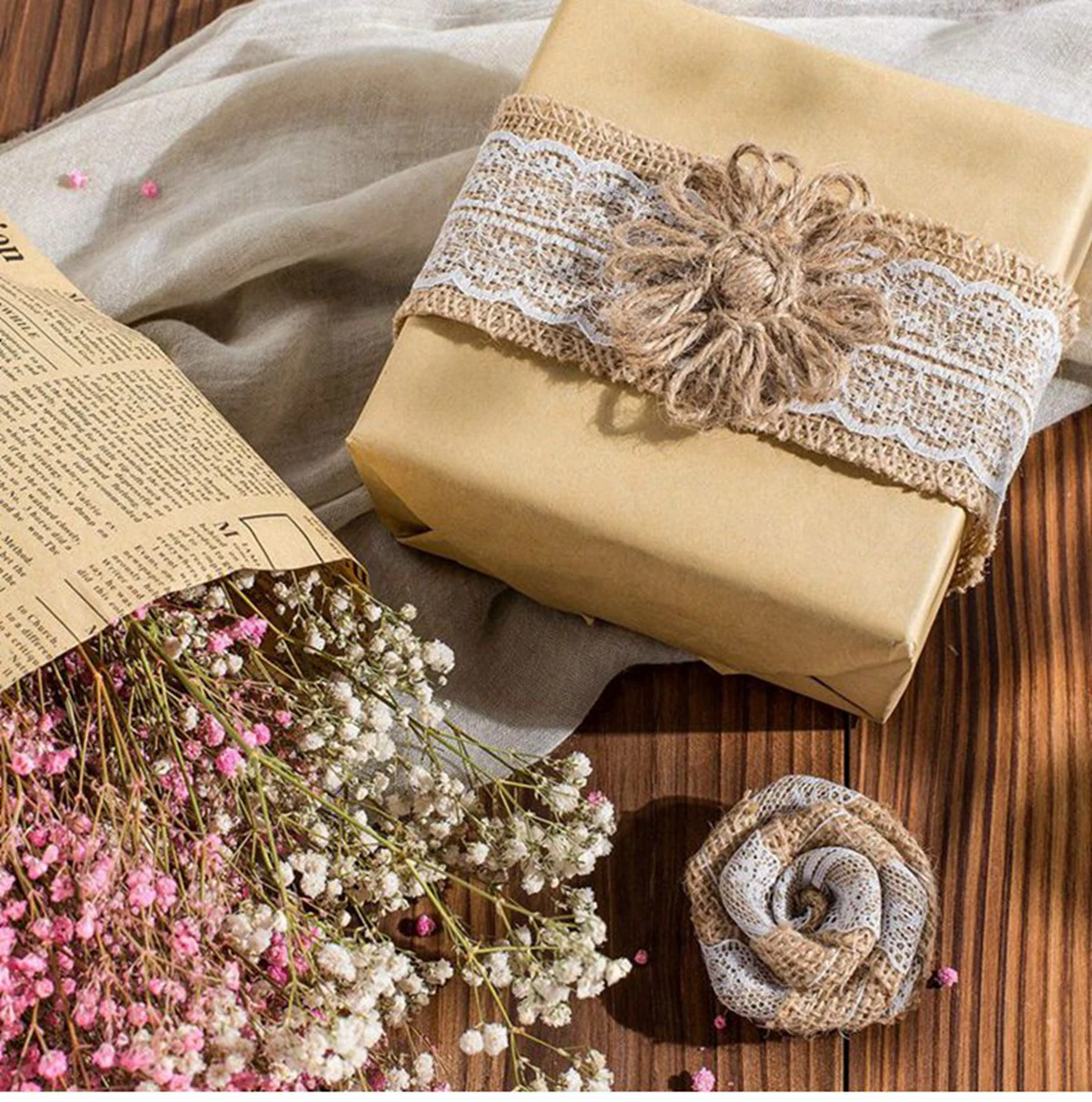 Jute Burlap Lace Ribbon Roll Wedding Decoration Fabric for Crafts Wedding Bow ribbon decoration,ribbon supplies,jute ribbon,lace trim ribbon
