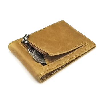 

100% Genuine Cow Leather Men Money Clips Vintage Slim Design Credit Card Dollar Clip Purse Cowhide Small Coin Wallet Male