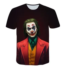 Camiseta de gran tamaño con patrón de payaso para hombre, camisa con estampado 3D personalizado, de Manga corta, informal, a la moda, ropa de Anime, Hip Hop