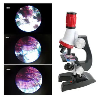 

100X/400X/1200X Simulation Biological Microscope Kids Children Students Science Educational Teaching Toys for Home School