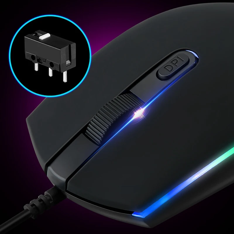 RBG USB оптическая компьютерная мышь с подсветкой с кабелем для дома, офиса, бизнеса, мышь, прочная модная 800-2400 точек/дюйм, мышь для ноутбука