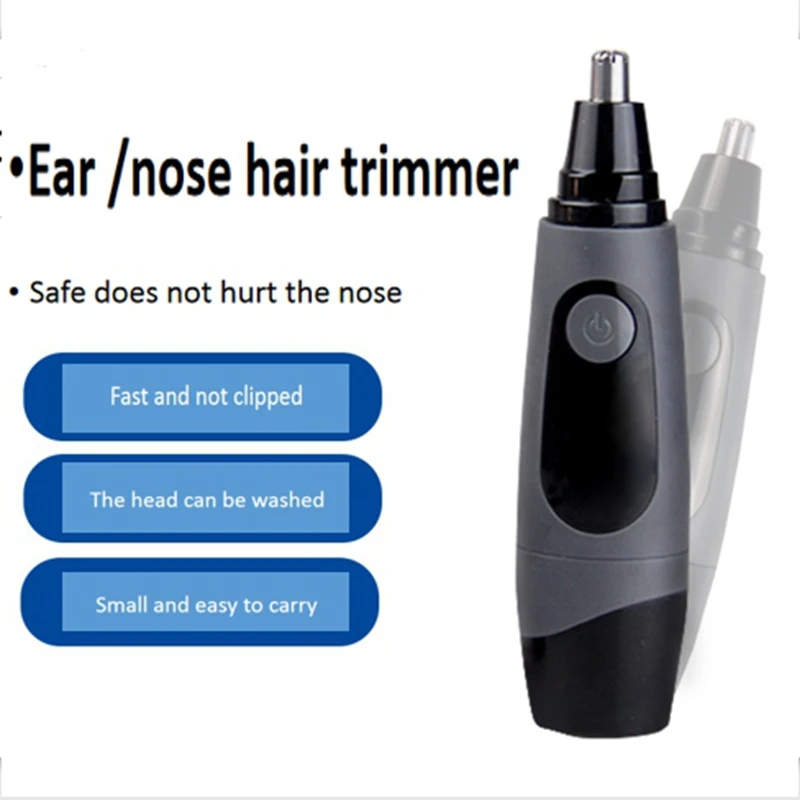Professional Waterproof Nose Hair Trimmer, Men's Shaving Nose with LED Lights, Black