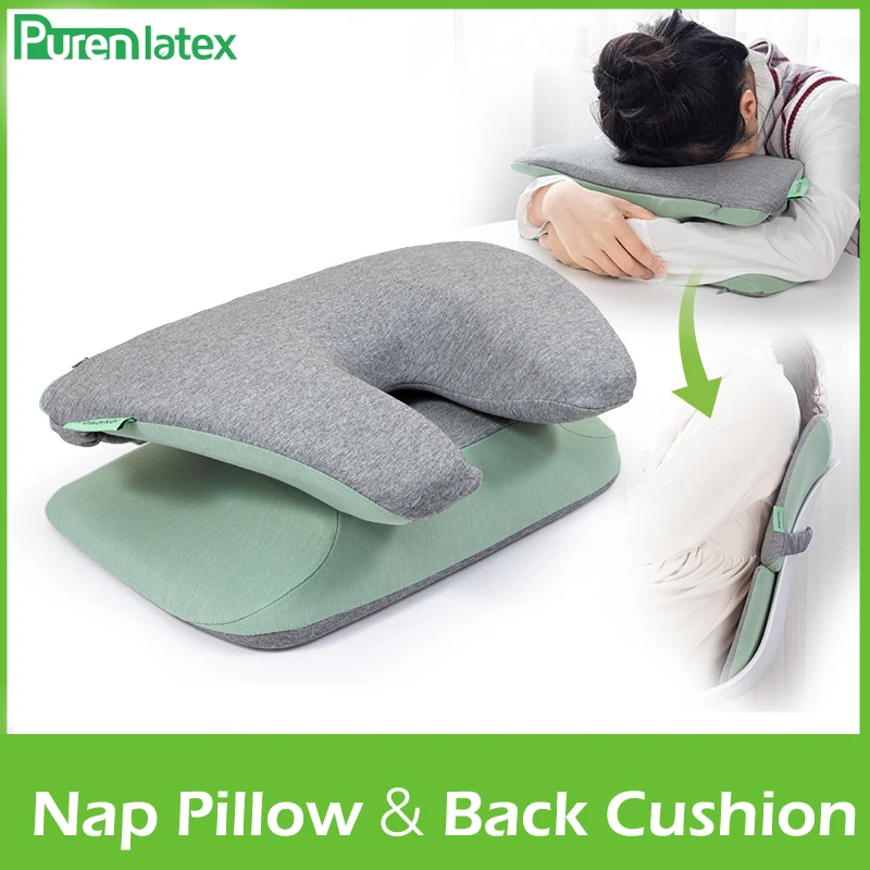 

PurenLatex Memory Foam Noon Nap Pillow and Back Cushion Office Table School Desk Pillow Relieve Pain Orthopedic Neck Pillow