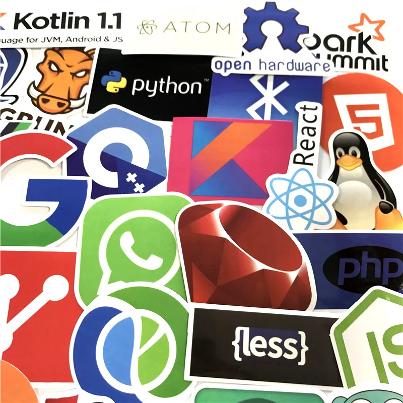 50 шт. наклейки для ноутбука и автомобиля Интернет Java JS XML облачный Докер язык