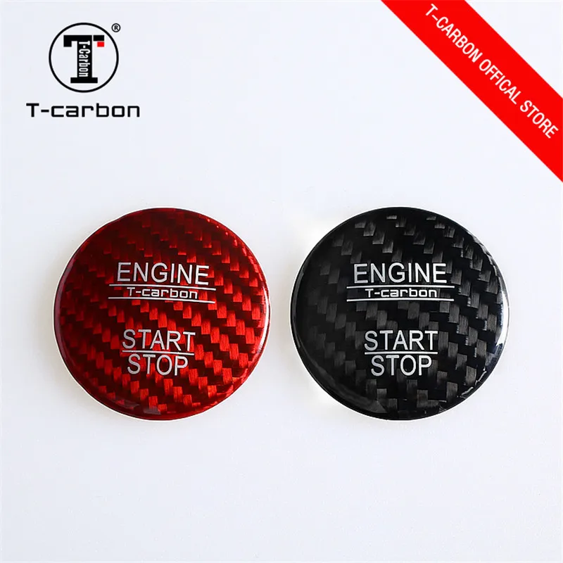 100% кнопки запуска двигателя из настоящего углеродного волокна крышка отделка