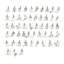 52 unids/set a granel un montón tibetano plata Mix Charm 26 carta A-Z colgantes de la joyería DIY