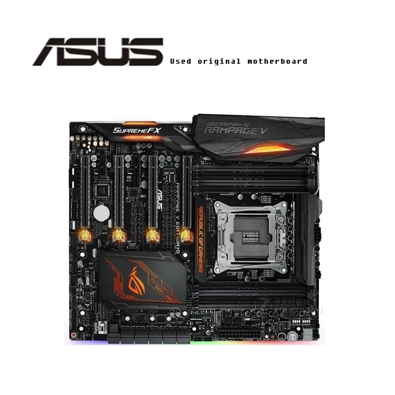 Оригинальная материнская плата для ASUS ROG RAMPAGE V EDITION 10 LGA 2011-V3 USB2.0 USB3.0 128 ГБ X99
