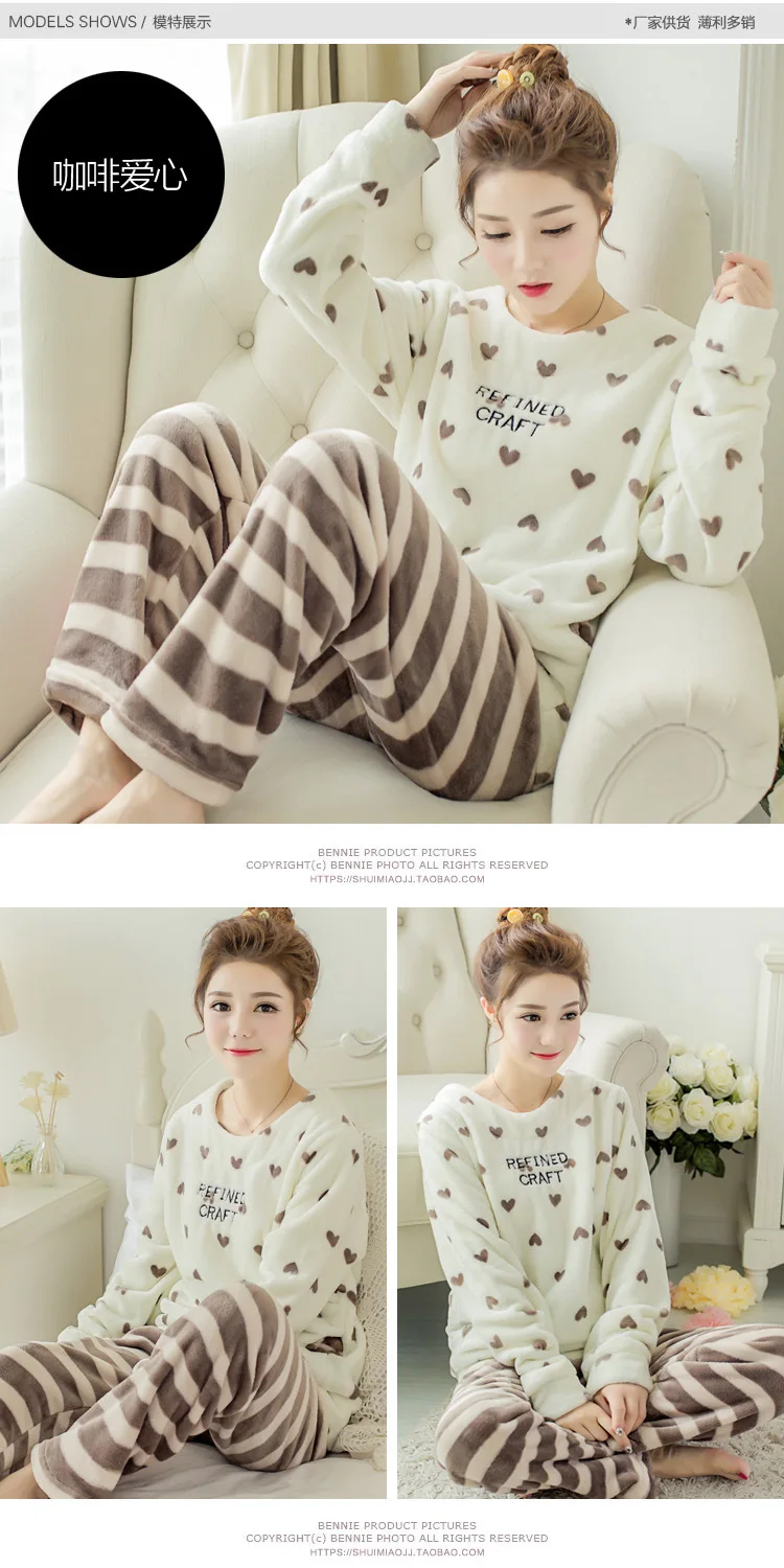 Зимняя женская Фланелевая пижама с героями мультфильмов, пижама для сна, домашняя одежда с длинными рукавами, 14 стилей, Размеры M~ 2XL на выбор