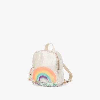 

New Za rainbow printed backpack women's bag children's cartoon sequined quicksand child bag