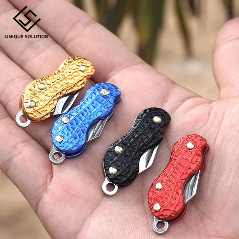 

Складной карманный мини-нож, складной карманный брелок для кемпинга, для самообороны, креативный арахисовый резец, складной инструмент для повседневного использования