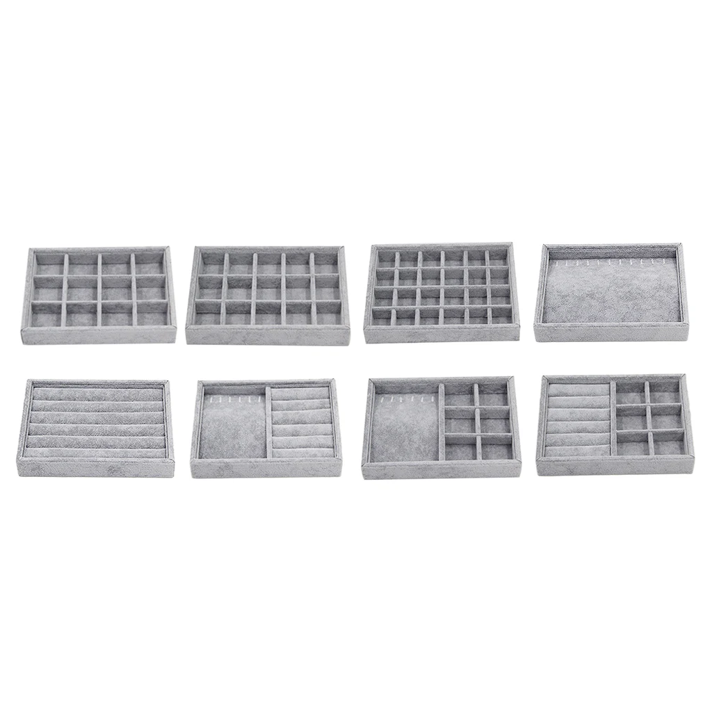 Velvet Rings Organizer Tray Jewel Display Case Holder Storage Box Container шкатулка для украшений
