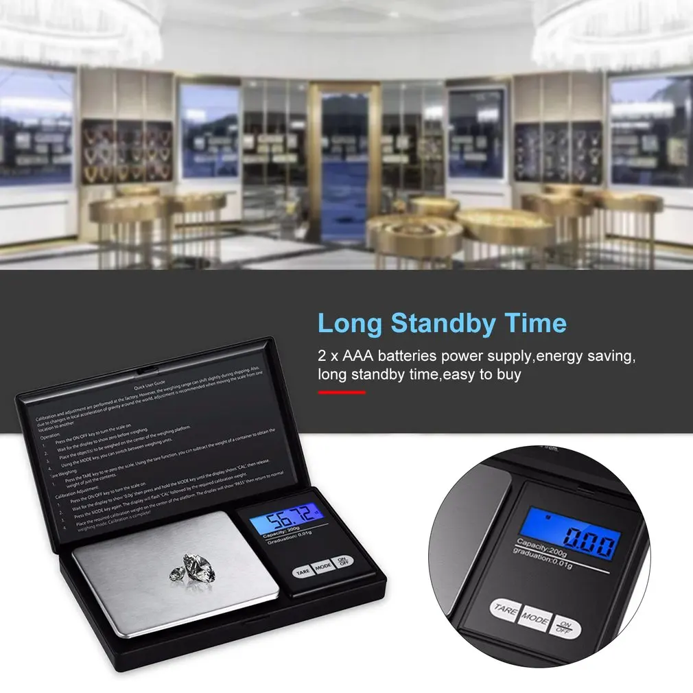 Electronic Scale Gold Medicinal Measuring Scale Precision Jewelry Scale Digital Weighing Grams Scale 200g/0.01g