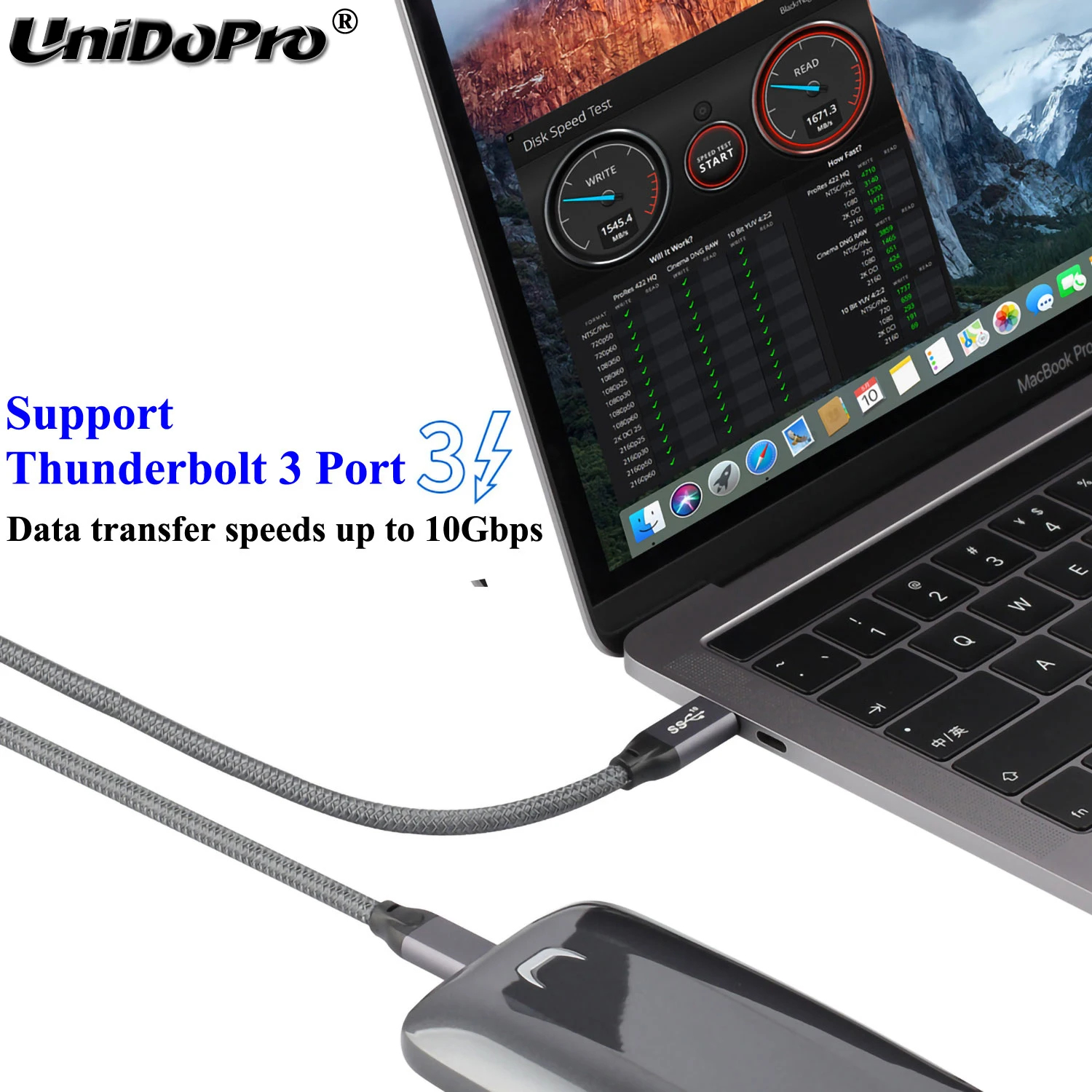 USB C 3 1 GEN 2 (10 Гбит/с 5A 100 Вт) (совместим с Thunderbolt 3) для MacBook Pro 2016 2020 / iPad 11 12 9 дюймов 2018 Air