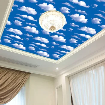 

Waterproof Vintage 3D Blue Sky Cloudy Effect Wallpaper Roll Modern Rustic Realistic Texture Vinyl PVC Wall Paper Home Decor