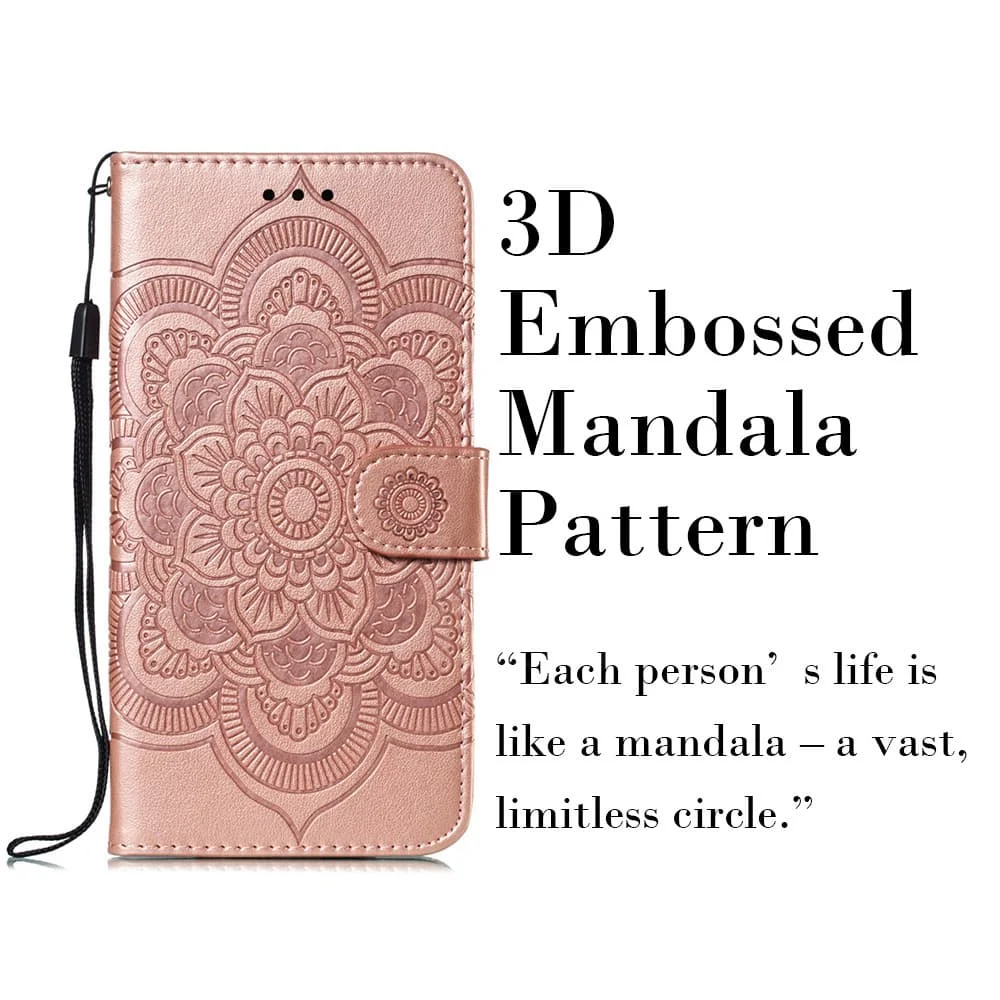 Роскошный чехол бумажник с откидной крышкой и цветочным узором из розового