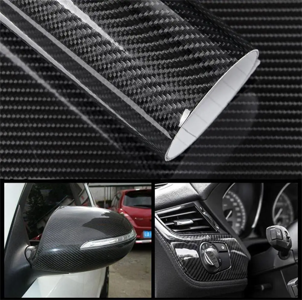 

152X20 CM Black Fashion 6D Carbon Fiber Vinyl Sticker trim strip For Motorcycle Car Lpod Car Stickers color changing film #801