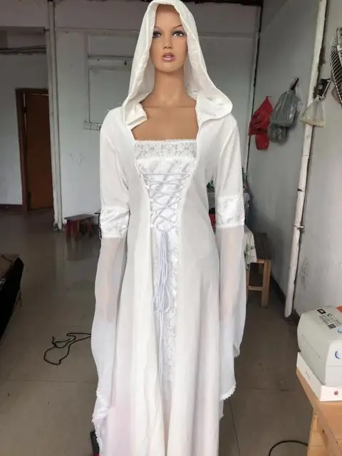 Luxury Medieval Victorian Dress Renaissance Gothic White Black Red