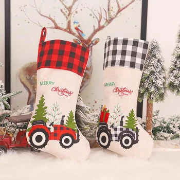 

1PC Christmas Stocking Sock Gift Holder Xmas Tree Decor New Year Gift Candy Bag