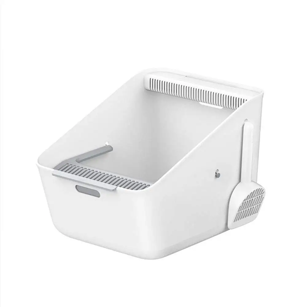 Автоматические коробки для туалета Smart Cat Smart Net вкус двойной анти-песочный индукционный полуоткрытый умный подстилка для домашних животных подстилка для кошек - Цвет: White