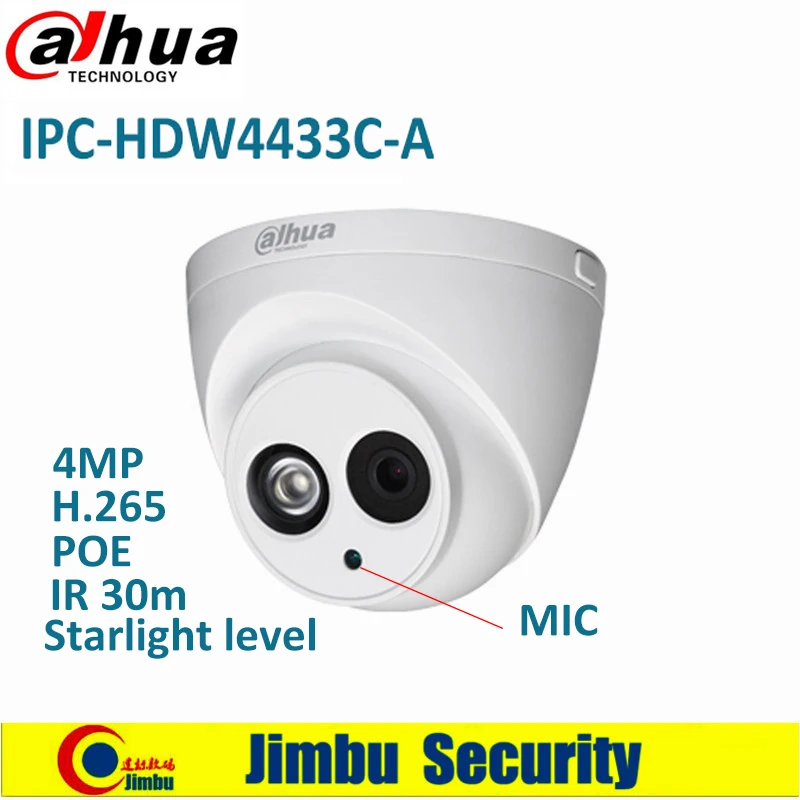 Dahua 4MP IP камера IPC-HDW4433C-A Starlight levelPoE встроенный микро IR30m IP67 Сеть CCTV камера Замена IPC-HDW4431C-A
