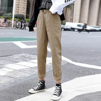 

KANCOOLD pants Women Solid High Waist Casual Loose Straight Trouser Harem Pants Spring Summer fashion new women pants 2019DEC25