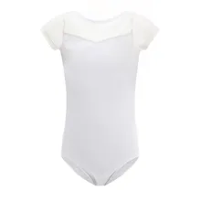 Боди с сеткой и короткими рукавами; цвет черный, белый; боди; балетный танец; Пак; сиамский; балетный танец; основной танец; Kleding Meisjes