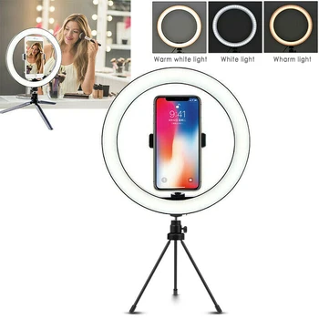 

10Inch Ring Light With Stand 128PCS LED Camera Selfie Light Ring With Tripod Phone Holder For Video Photography Live Broadcast