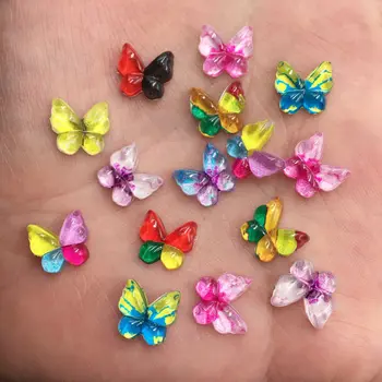 

New 400pcs 10mm Mix Resin Colorful Butterfly Flatback Rhinestone Scrapbook Wedding DIY F492*5